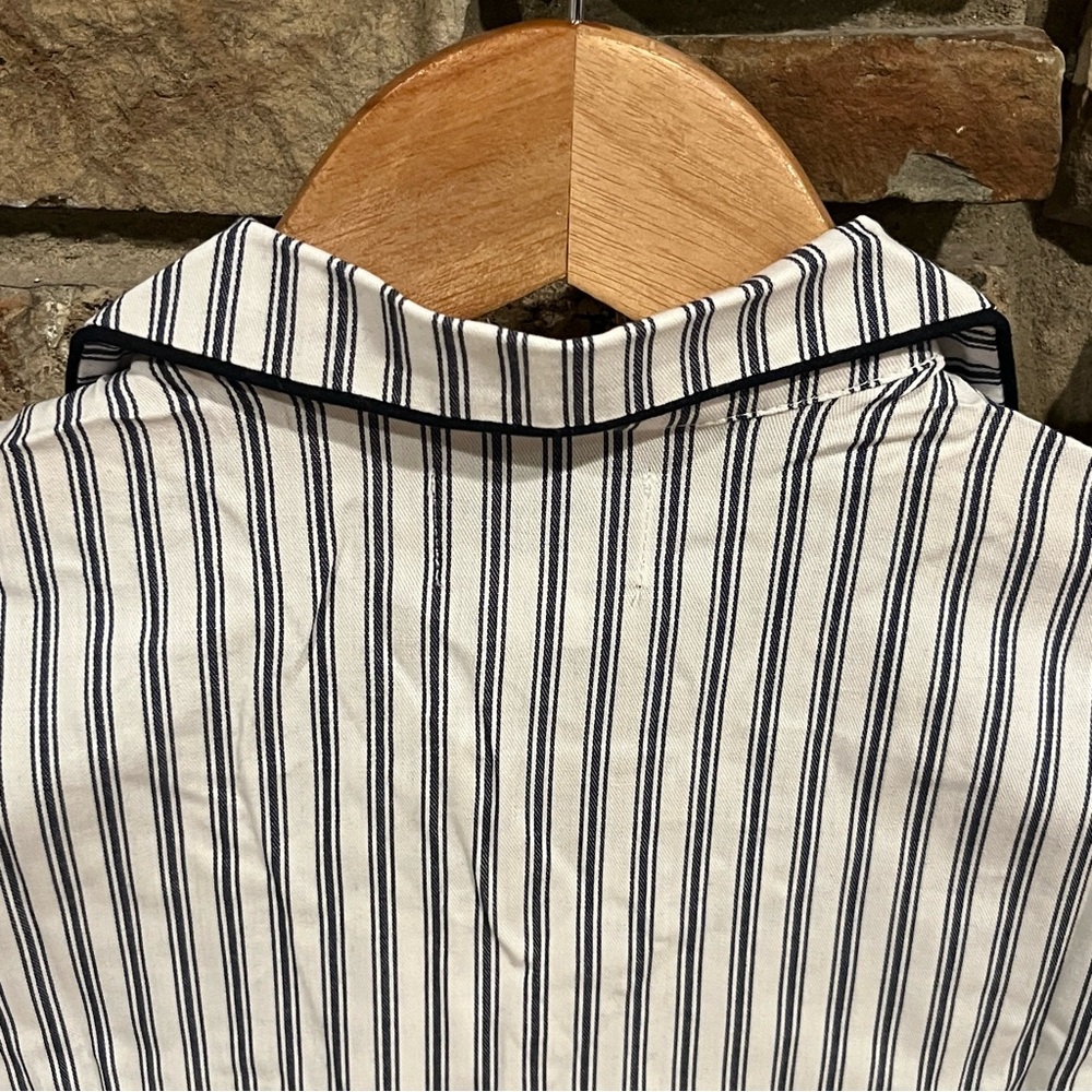 Petite Plume Navy French Ticking Cozy Cotton Blend Striped Kids Pajama Set - Picture 9 of 13